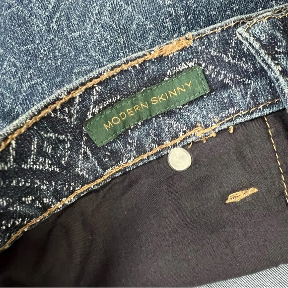 {Ralph Lauren} "Modern Skinny" Slim Aztec Tribal Geometric Printed Denim Jeans - Picture 6 of 7